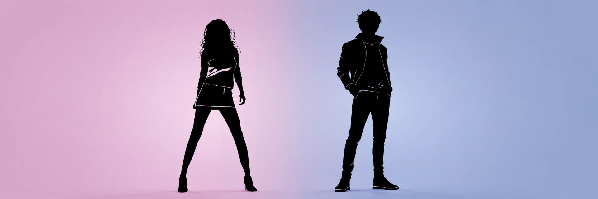 Silhouettes of two digital creators represented by SYON CREATORS